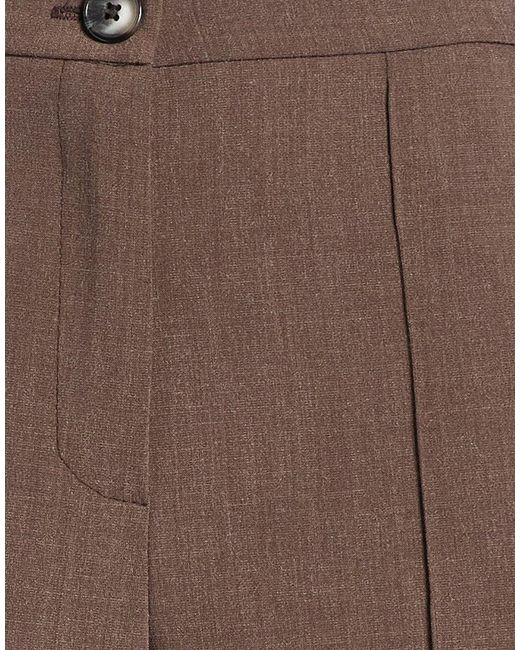 ViCOLO Brown Pants Polyester, Viscose, Elastane