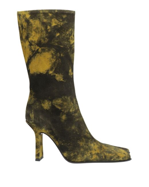 Miista Green Lime Ankle Boots Leather