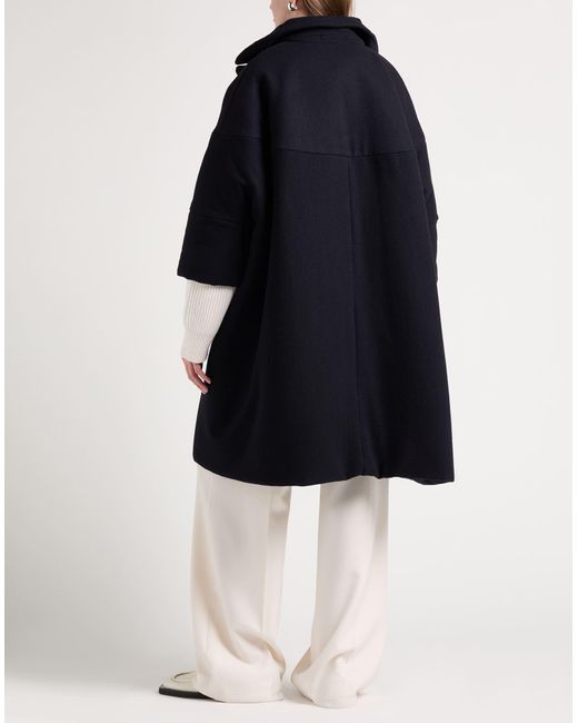 Dries Van Noten Blue Midnight Coat Wool, Polyamide