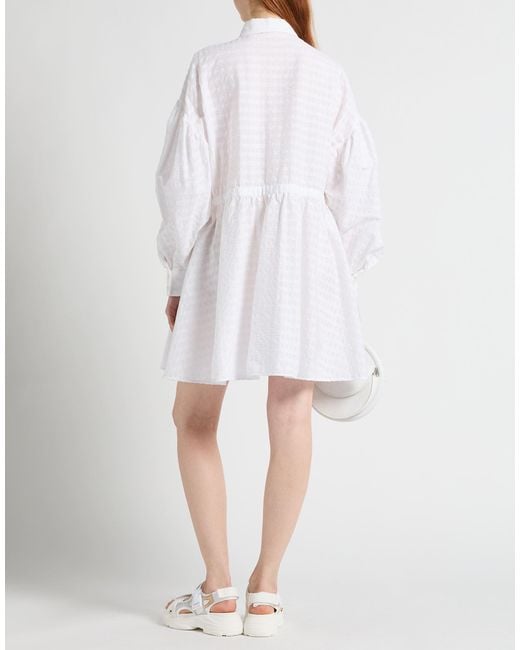 MSGM White Mini Dress Cotton, Elastane