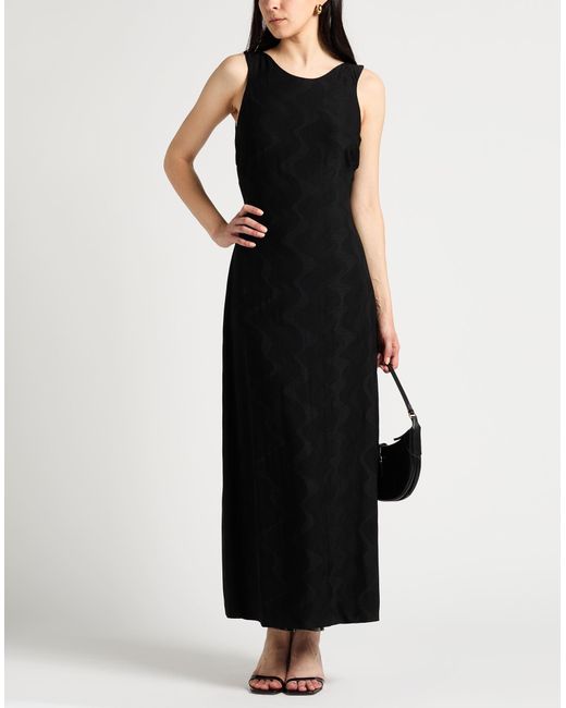 Giorgio Armani Black Maxi Dress Viscose, Elastane