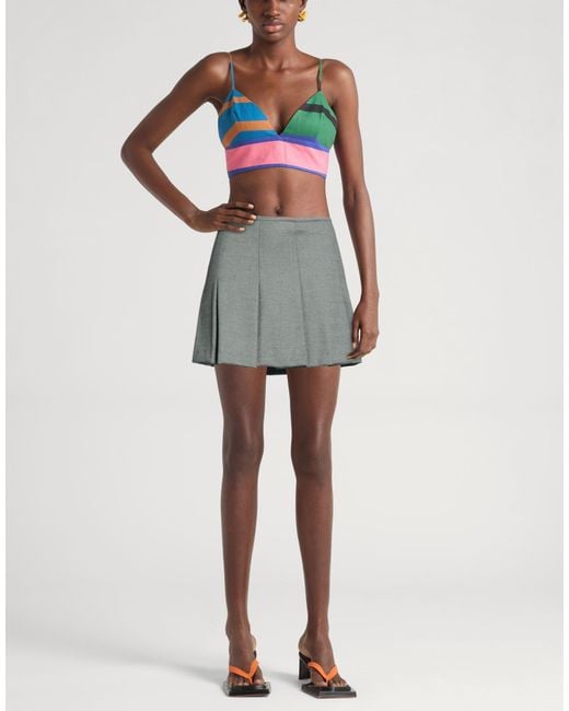 Pinko Gray Mini Skirt Wool, Polyester, Viscose, Elastane