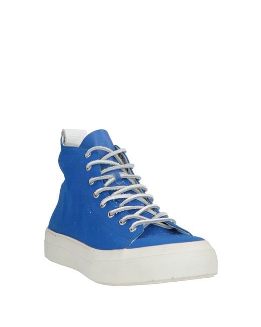 Bikkembergs Blue Sneakers Textile Fibers, Leather for men