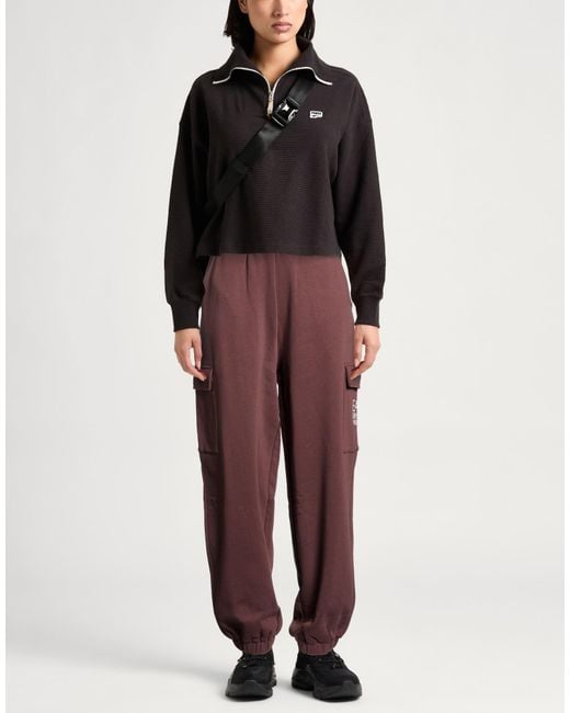 EA7 Purple Plum Pants Cotton, Elastane