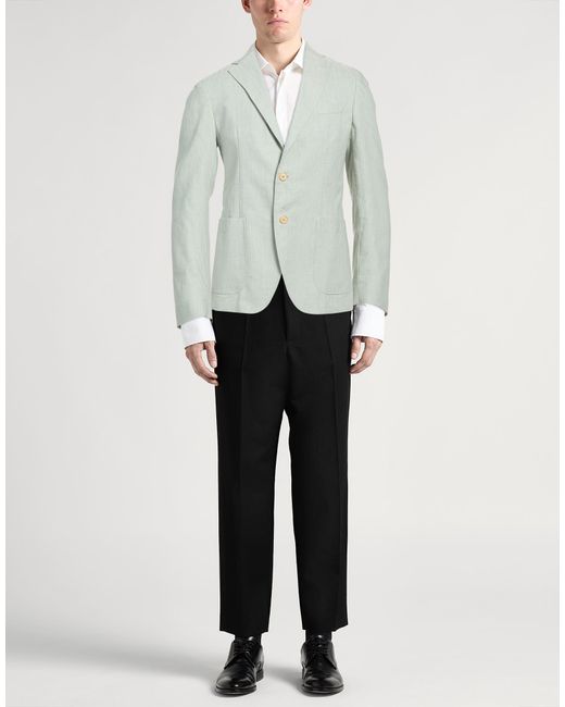 Tombolini Gray Light Blazer Linen, Cotton for men