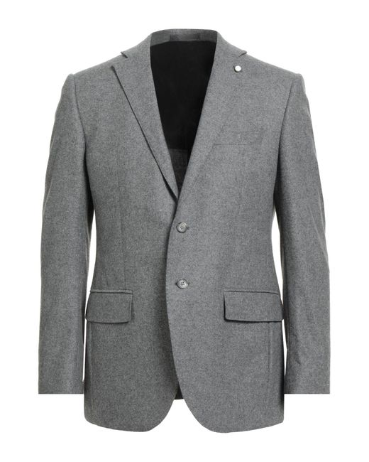 Luigi Bianchi Gray Blazers for men
