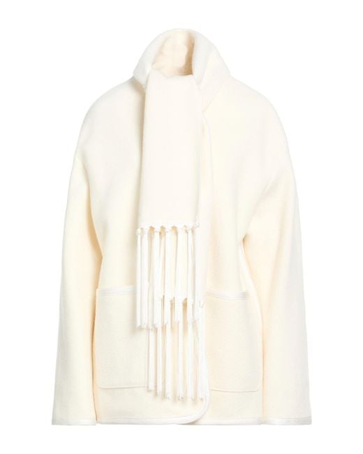 Forte_forte White Ivory Coat Wool, Polyamide
