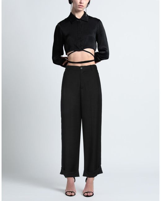 Bonheur Black Pants Viscose, Polyester, Elastane