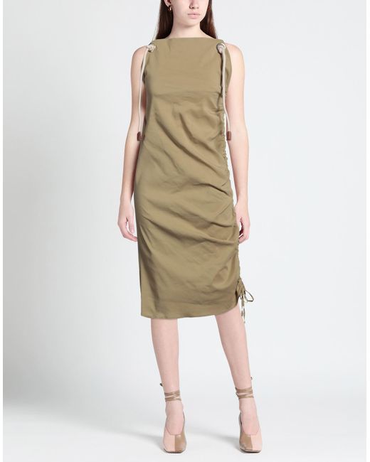 Erika Cavallini Semi Couture Natural Midi Dress