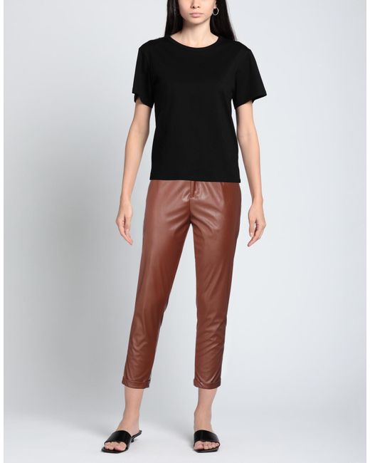 Biancoghiaccio Red Tan Pants Polyurethane, Polyester