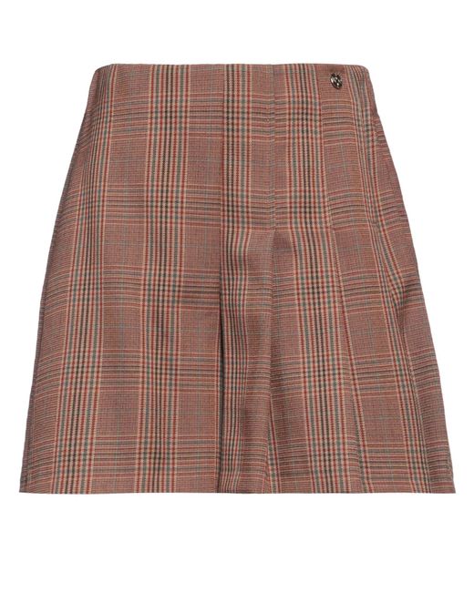 Rebel Queen Brown Rust Shorts & Bermuda Shorts Polyester, Viscose, Elastane