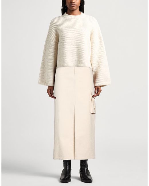 Filippa K Natural Ivory Maxi Skirt Cotton, Linen