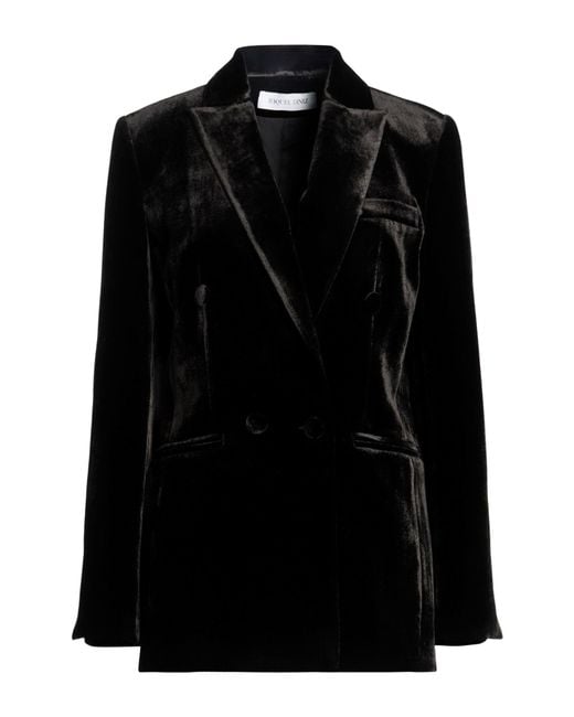 Raquel Diniz Black Blazer Rayon, Silk