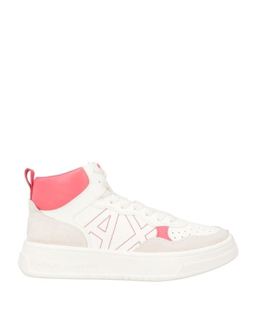 ARMANI EXCHANGE Pink Sneakers Polyester, Polyurethane, Cow Leather