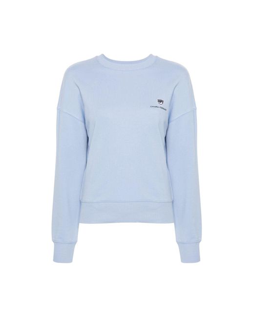 Chiara Ferragni Blue Sweatshirt