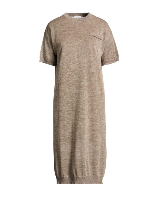 Brunello Cucinelli Natural Midi Dress
