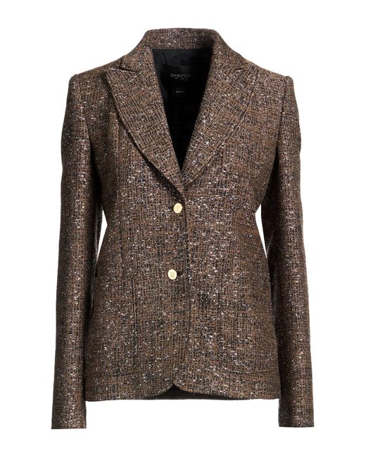 Giambattista Valli Brown Blazer Wool, Polyester, Polyamide
