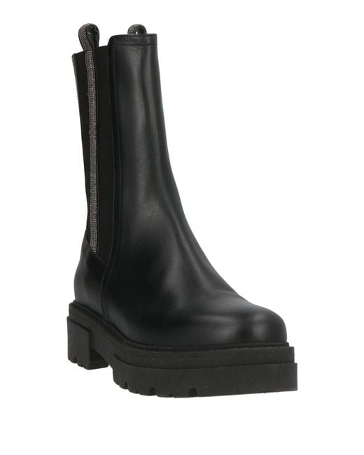 Fabiana Filippi Black Ankle Boots Leather