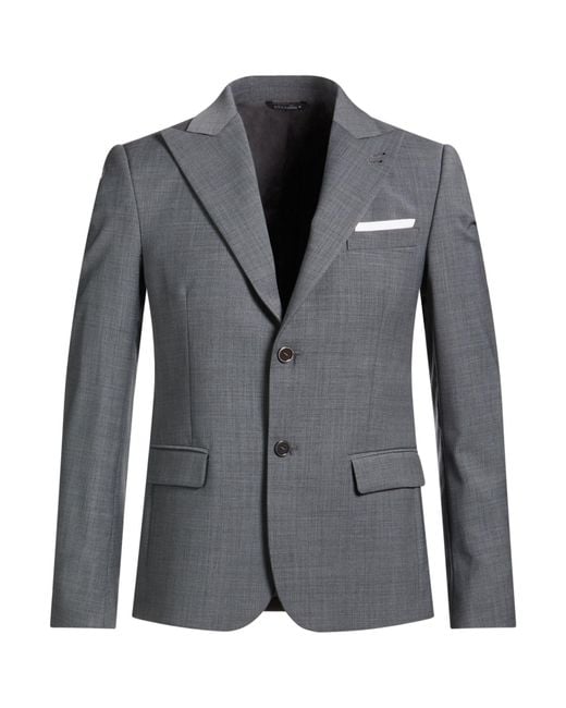 Daniele Alessandrini Gray Blazer Polyester, Wool, Elastane for men