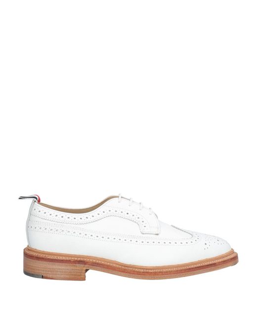Thom Browne White Lace-Up Shoes Leather for men