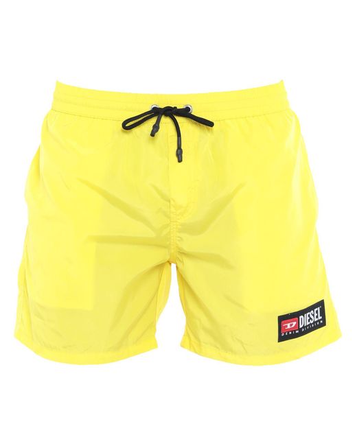 DIESEL Yellow Swim Trunks for men