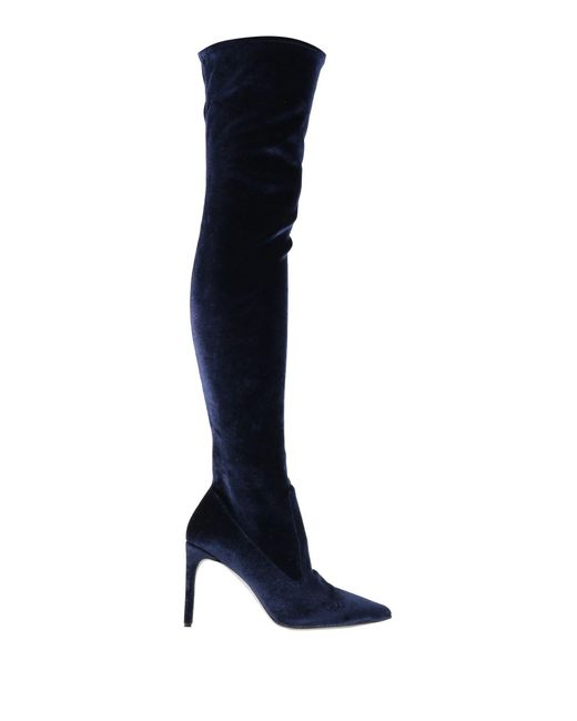 Rene Caovilla Blue Boot Textile Fibers