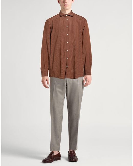 Massimo Alba Brown Shirt Viscose, Polyamide for men