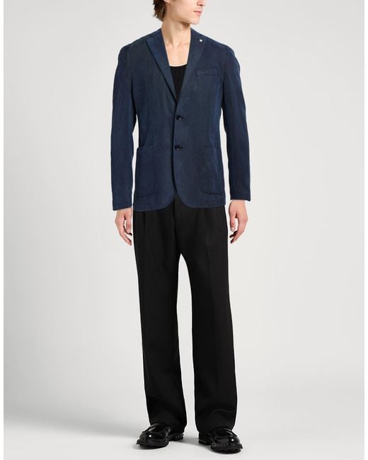 L.b.m. 1911 Blue Blazer Cotton, Linen for men