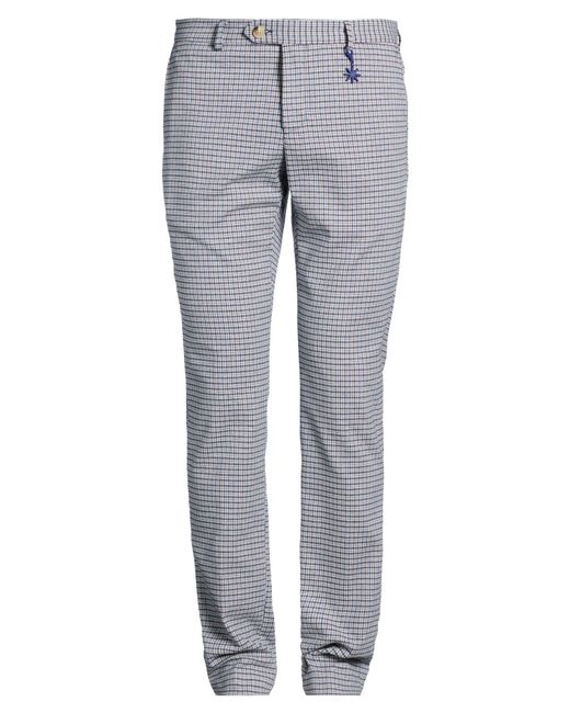 Manuel Ritz Gray Pants Cotton, Polyester, Elastane for men