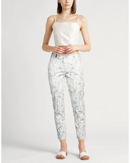Peserico White Icon 4718 Pants Cotton, Elastane