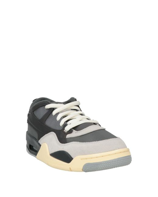 Nike Gray Charcoal Sneakers Leather, Textile Fibers for men
