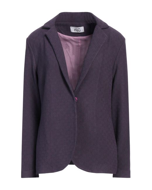 Niu Purple Blazer Viscose, Polyamide, Elastane, Cotton