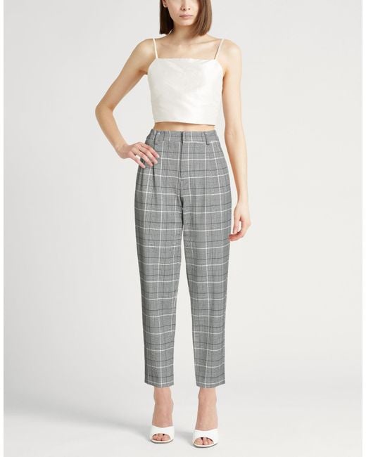 PT Torino Gray Pants Polyester, Wool, Elastane