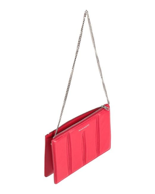 McQueen Red Shoulder Bag Leather