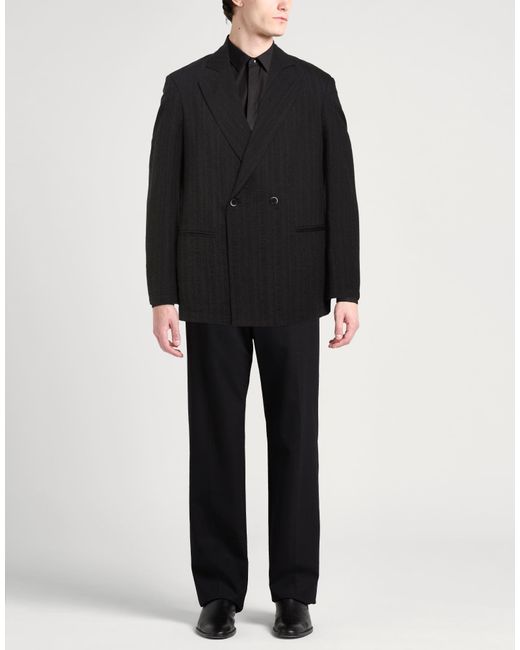Barena Black Blazer Viscose, Virgin Wool for men