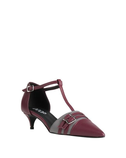 Doop Pink Burgundy Pumps Leather