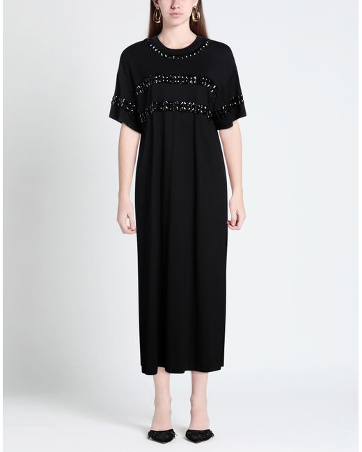 Vivetta Black Maxi Dress Cotton, Natural Resin