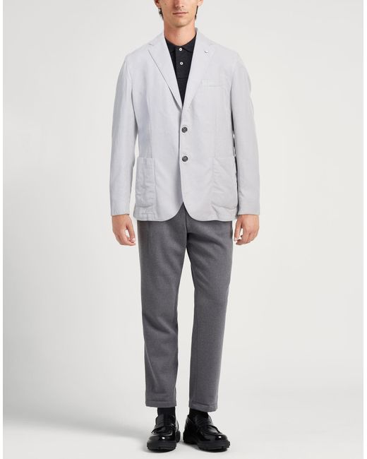 L.b.m. 1911 Gray Blazer Lyocell, Linen, Cotton for men