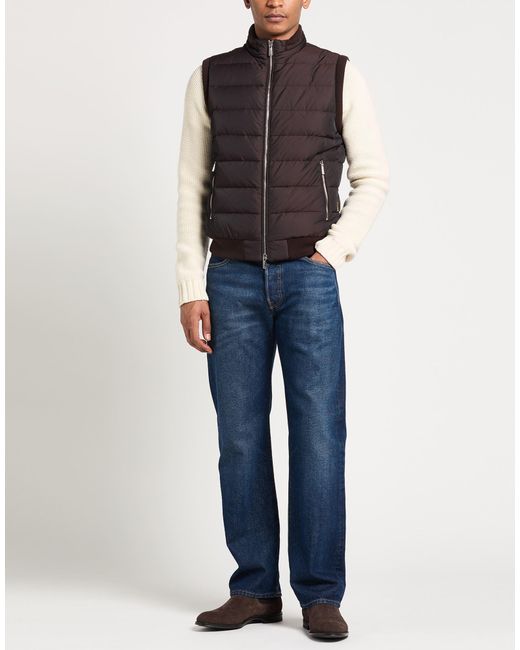 Moorer Brown Burgundy Vest Polyester, Polyamide for men