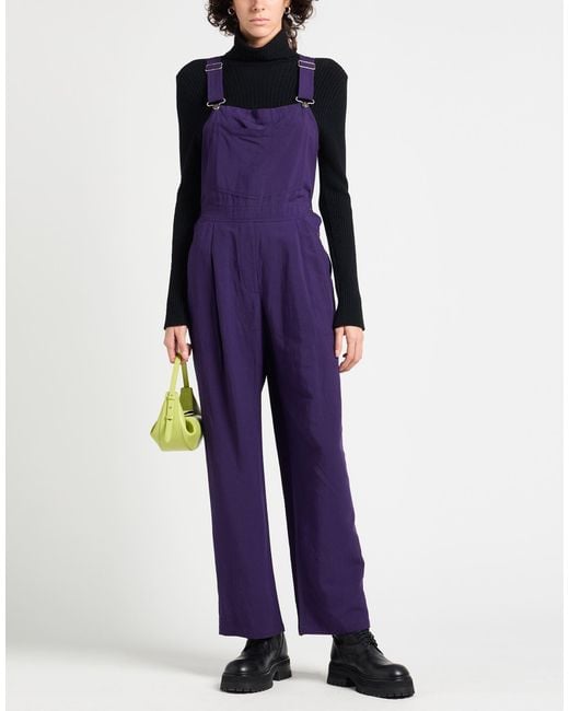 8pm Purple Overalls Viscose, Linen