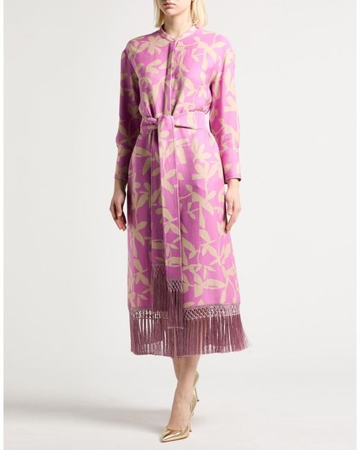 Agnona Pink Lilac Midi Dress Cotton, Viscose