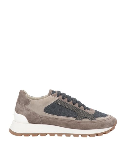 Zapatillas de cuero Brunello Cucinelli de color Gray