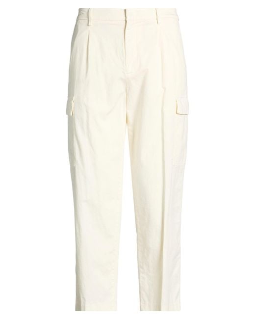 Dondup White Pants Cotton, Linen, Elastane for men