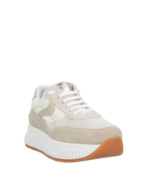 Voile Blanche White Sneakers Leather, Textile Fibers