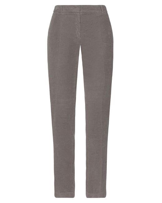 Incotex Gray Khaki Pants Cotton, Elastane