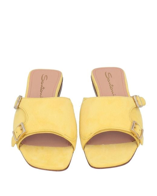 Santoni Yellow Sandals Leather