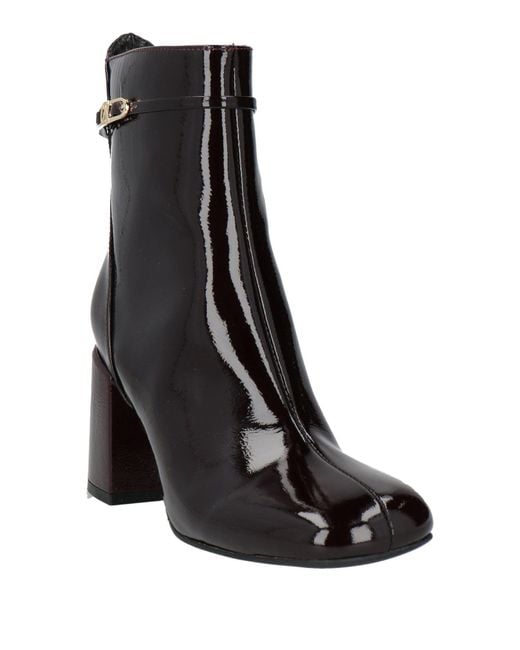 CafeNoir Black Ankle Boots Leather