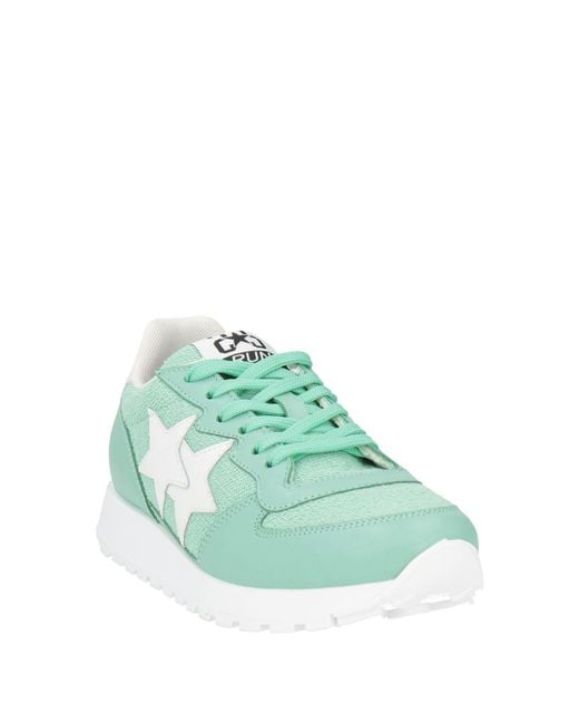 2 Star Green Light Sneakers Leather, Textile Fibers