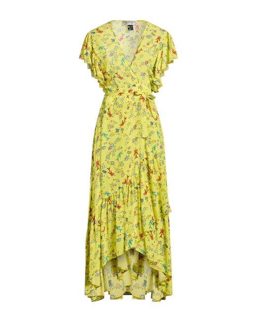 Jessie Western Yellow Midi Dress Silk