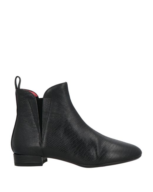 Pas De Rouge Black Ankle Boots Leather